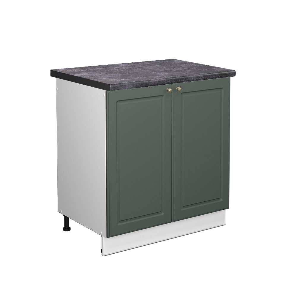 Vicco Spülenunterschrank Fame-Line Grün-Gold Landhaus/Weiß 80 cm AP Anthraz günstig online kaufen