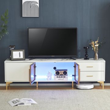 REDOM TV-Schrank Unterschrank Stauschrank mit 16 farbiger LED-Beleuchtung,für 70-Zoll-Fernseher,170*35*50cm