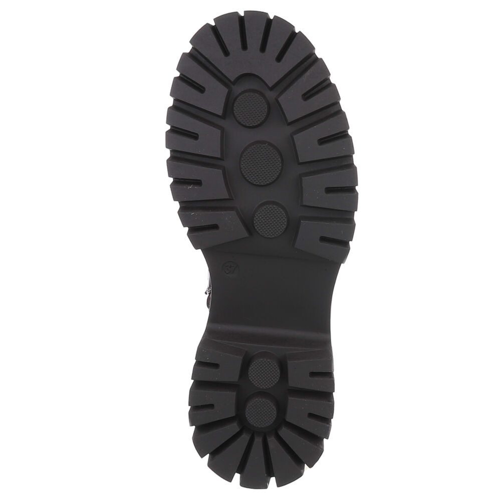 Ital-Design Stylischer Damenstiefel mit robuster Sohle für Wintertage Plateaustiefelette (90169451) Blockabsatz Stiefeletten in Schwarz