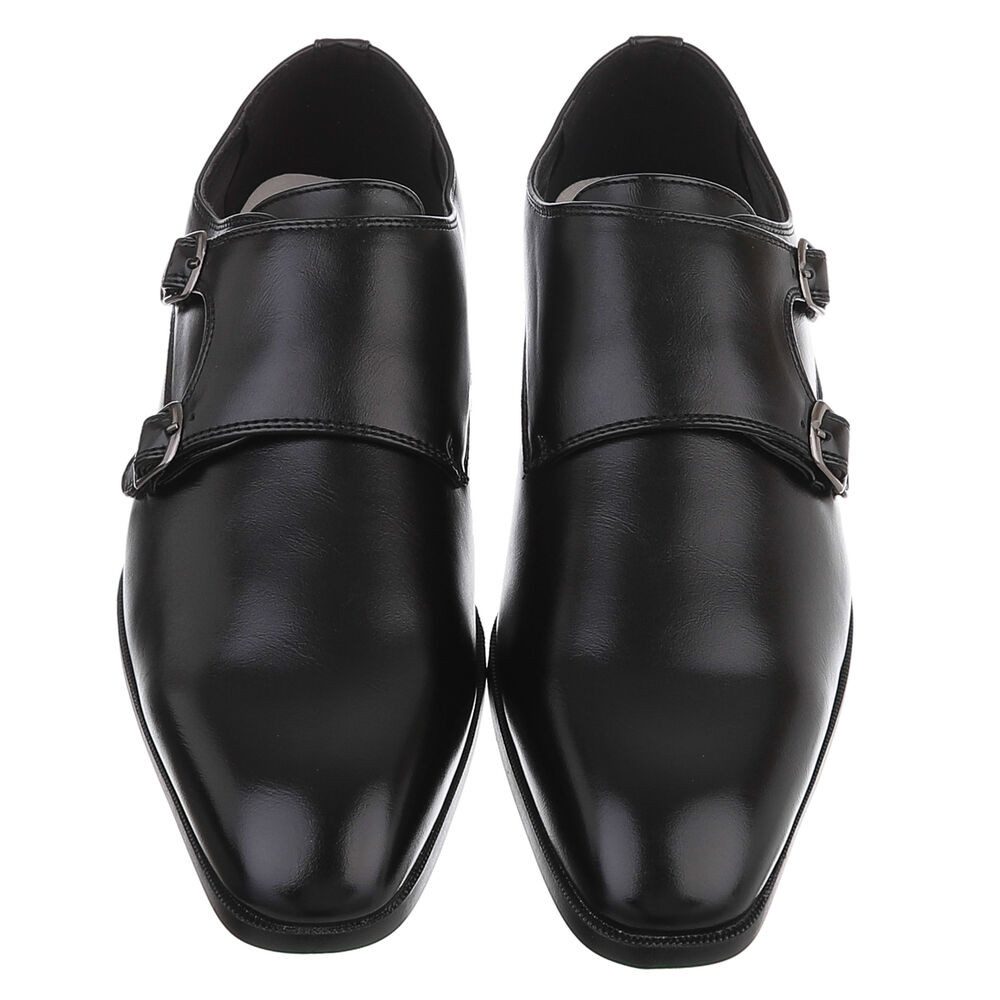 Coolwalk Herren Double Monk Schuh elegant Business Casual Schnürschuh (91917851) Blockabsatz Business-Schuhe in Schwarz – Bild 4 von 5