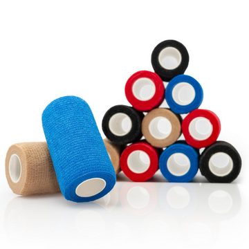 Axion Bandage 10 cm Breit x 4.5m selbstklebende Haftbandagen in 4 Farben (12-tlg), z.B. als Fußbandage, auch als Pferdebandage einsetzbar