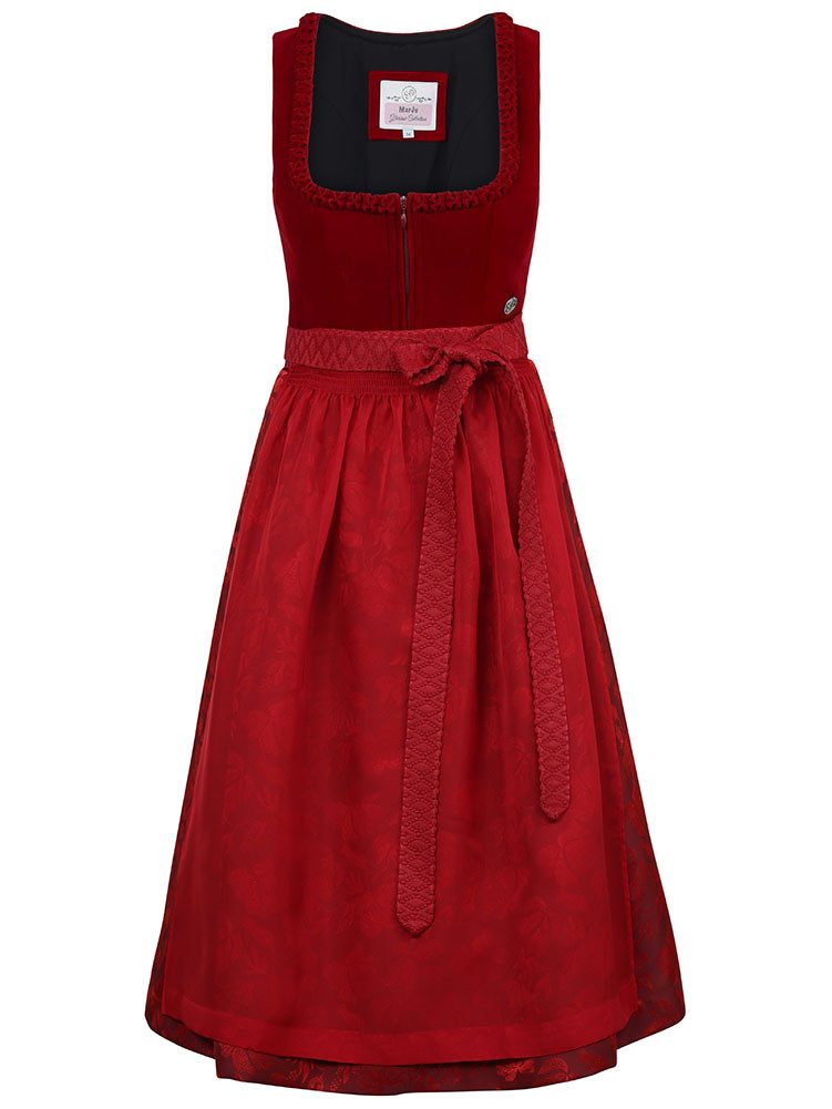 MarJo Dirndl Dirndl Rabenstein 70cm Länge feuerrot