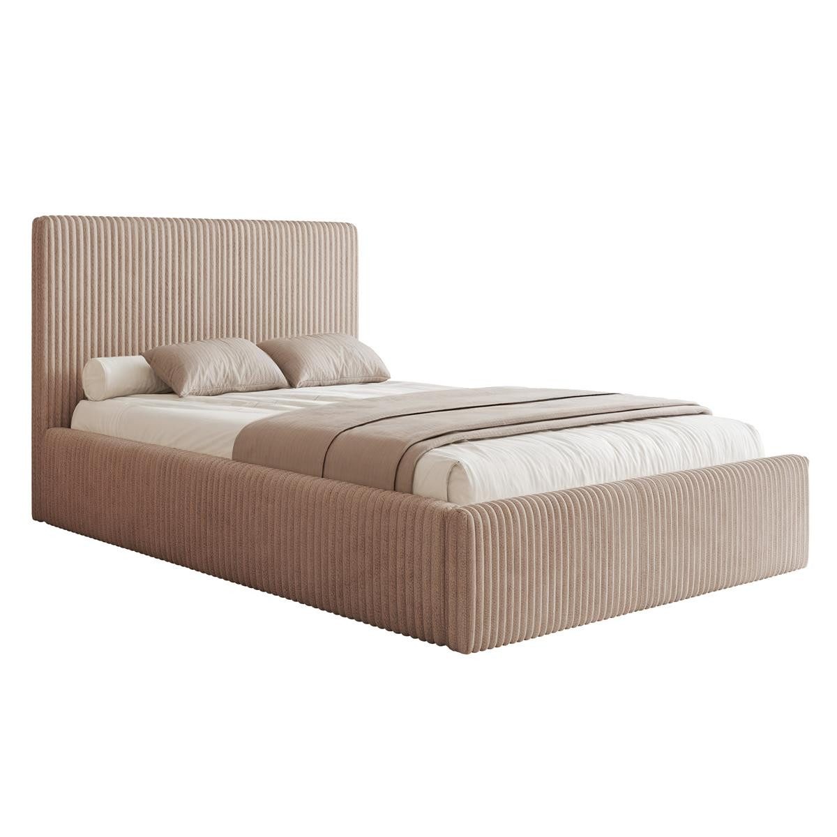 Compleo Polsterbett ASTA, Slim und elegant, grober Cordstoff, Designbett, m günstig online kaufen