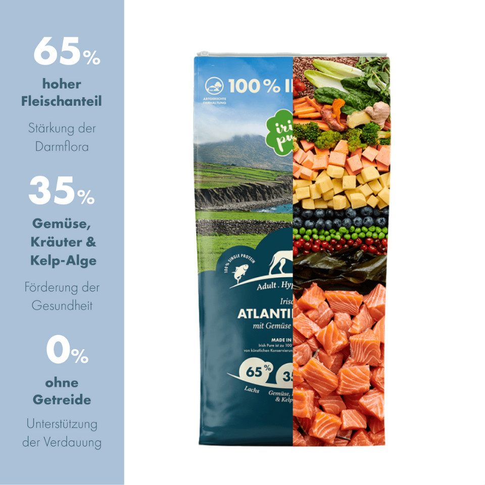 Irish Pure Irish Pure Atlantik Lachs - hypoallergenes, proteinreiches Hundefutter, Trockenfutter für: Hunde
