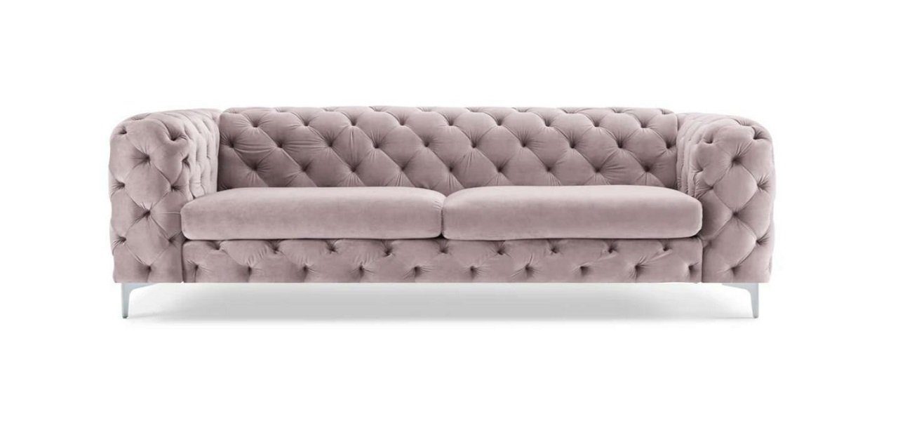 JVmoebel Chesterfield-Sofa Luxus Textil Chesterfield Dreisitzer Modernes Design Neu, Made in Europe Beige