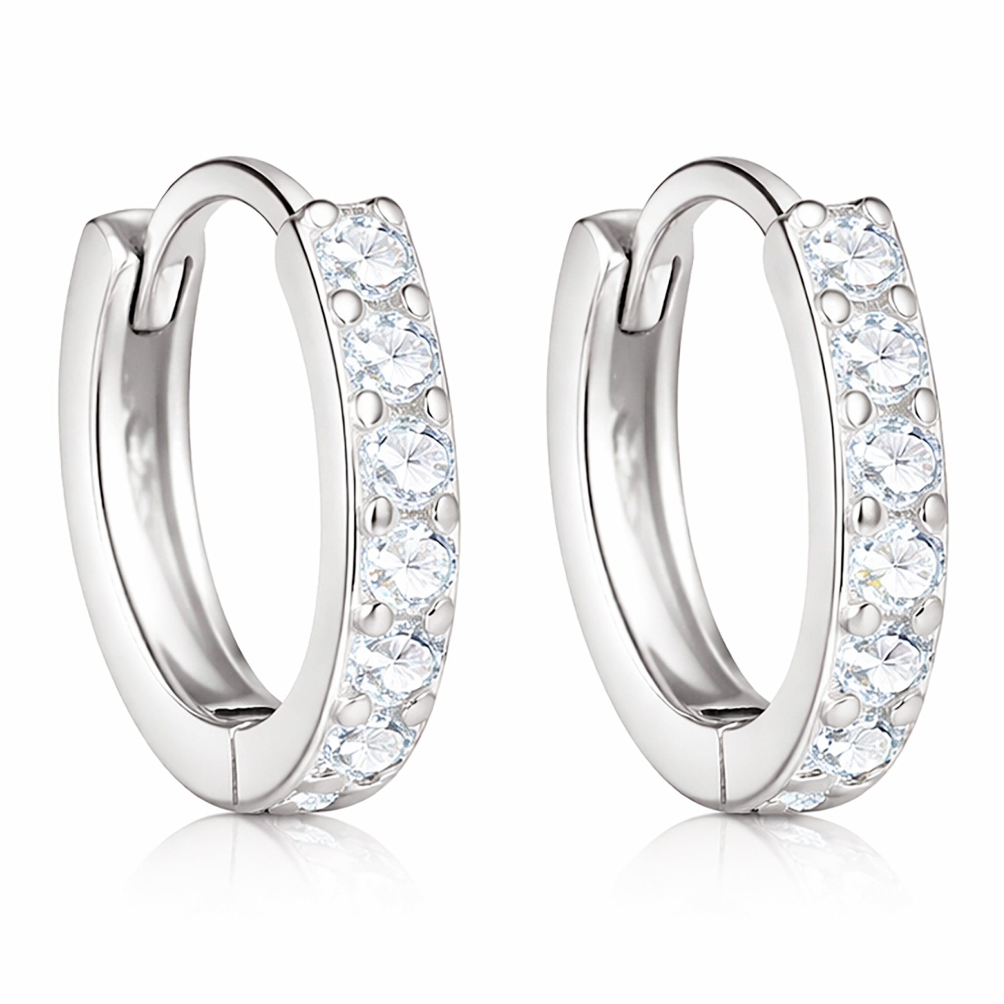 LÖB Paar Creolen Damen Ohrringe Creolen 925 Silber Zirkonia Strass Steine R günstig online kaufen