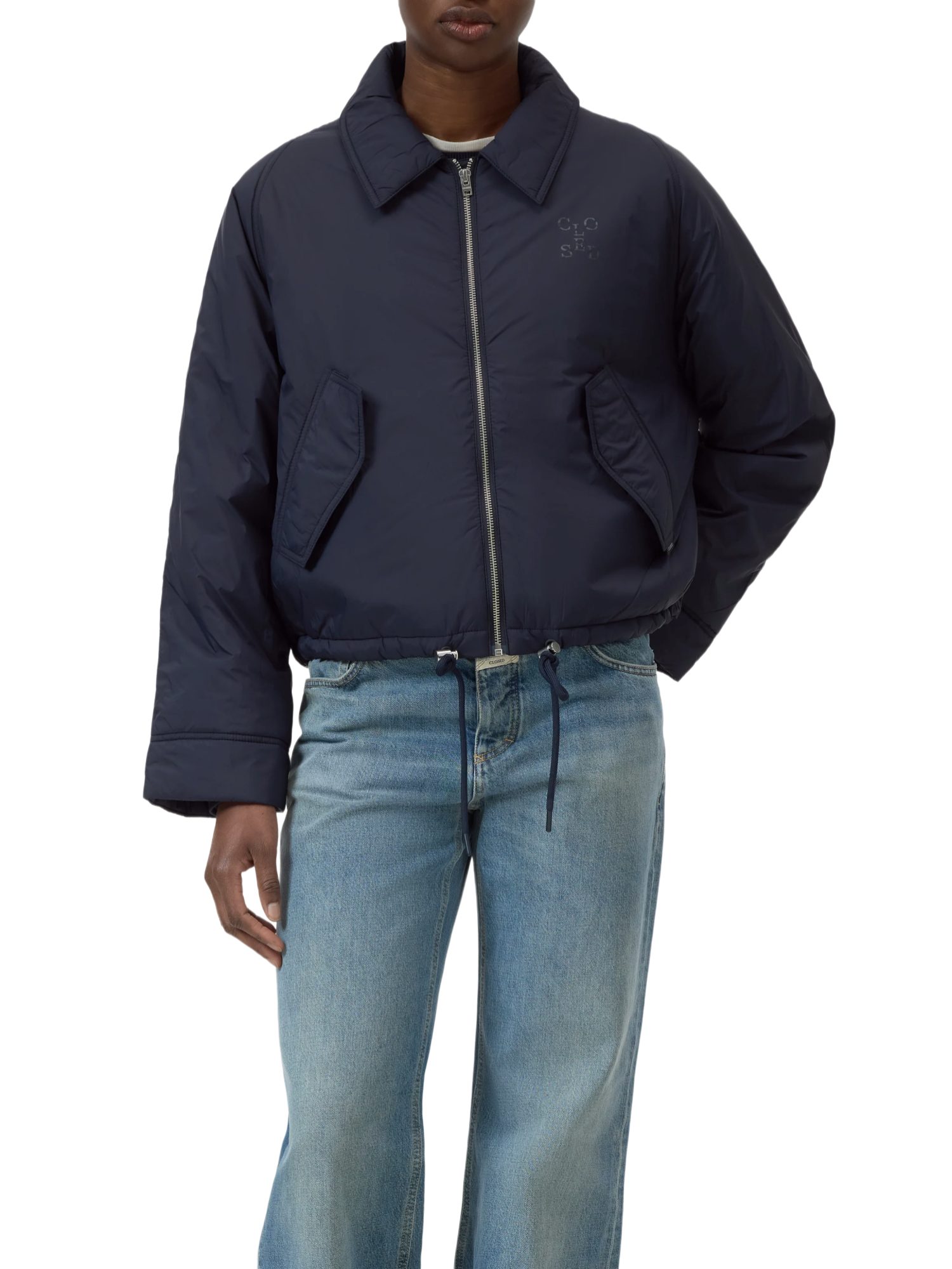 CLOSED Kurzjacke blau,Casual,Nylon,Unifarben,Umlegekragen,Lang,Relaxed Fit
