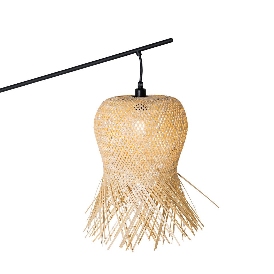 Qazqa Außen-Stehlampe Carlos, ohne Leuchtmittel, Warmweiß, QAZQA Außen Boden­leuchte, e27, Naturel, Bamboo, Orientalisch