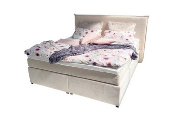 KAWOLA Boxspringbett CODA, Cord cremeweiß 180x200cm