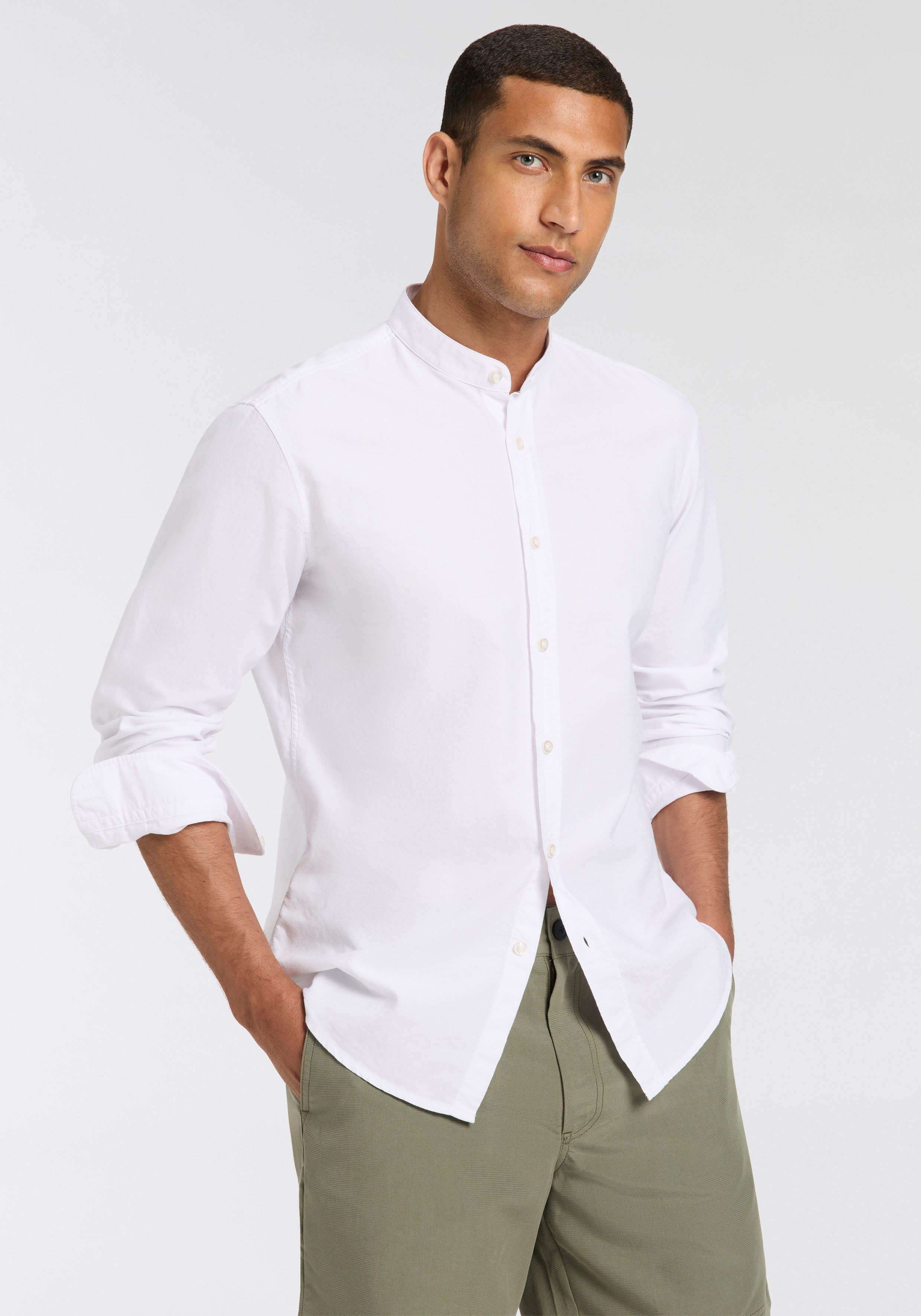 BOSS ORANGE Langarmhemd Race mit Stehkragen günstig online kaufen