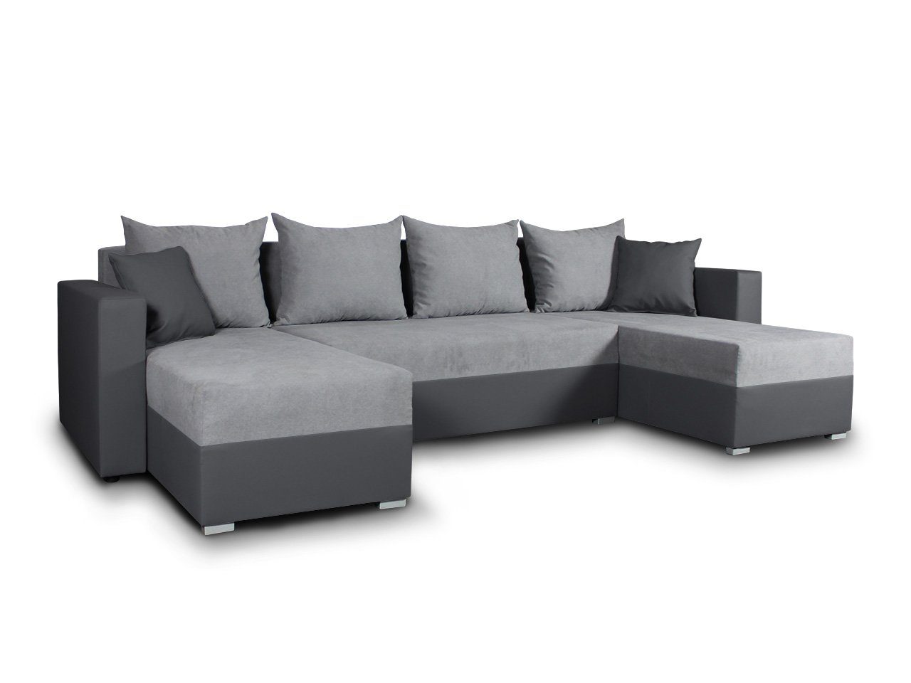 Sofnet Wohnlandschaft Beno, mit Schlaffunktion und Bettkasten, Ecksofa, U-Form Couch, Schlafsofa Cayenne 1118 + Enjoy 21