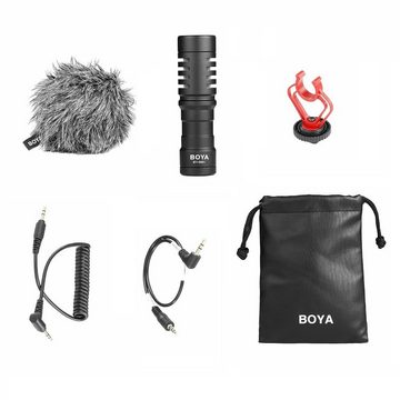BOYA Richtmikrofon BY-MM1 (5-tlg), für Foto- und Video-Kameras, PC, Laptop, Smartphones und Tablet-PC