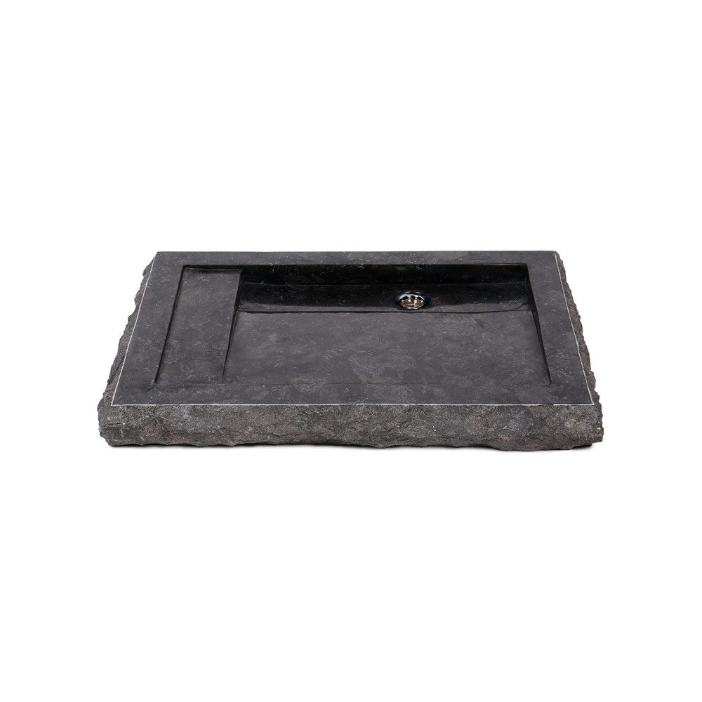 wohnfreuden Aufsatzwaschbecken Andesit Waschbecken KOTAK 70 cm schwarz (Kein Set), 54_702