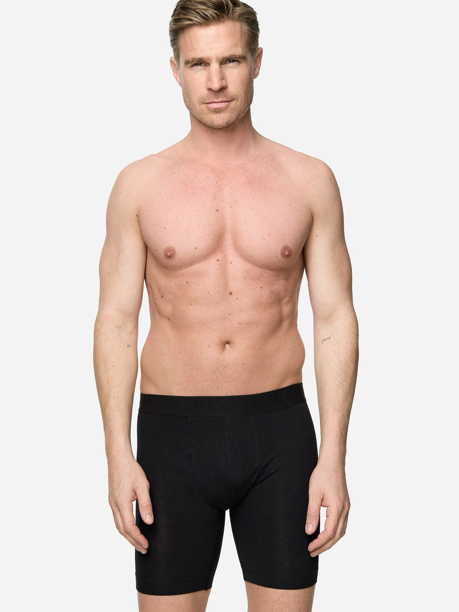 Phil & Co. Langer Boxer Long Boxer Briefs - langes Bein - Jersey - ohne störendes Etikett (3-St) Retroshorts Boxershorts Multipack Mehrpack Baumwolle Herren 3-P – Bild 5 von 5