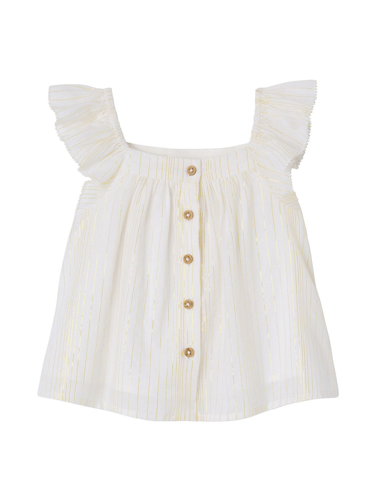 vertbaudet Kurzarmbluse Festliche Baby Bluse aus Baumwoll-Voile