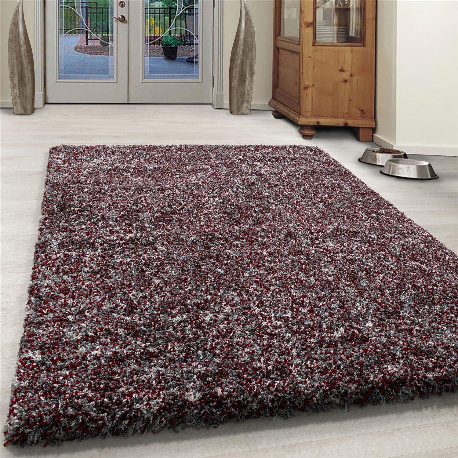 Hochflor-Teppich Florhöhe 30 mm, Giantore, rechteck Rot