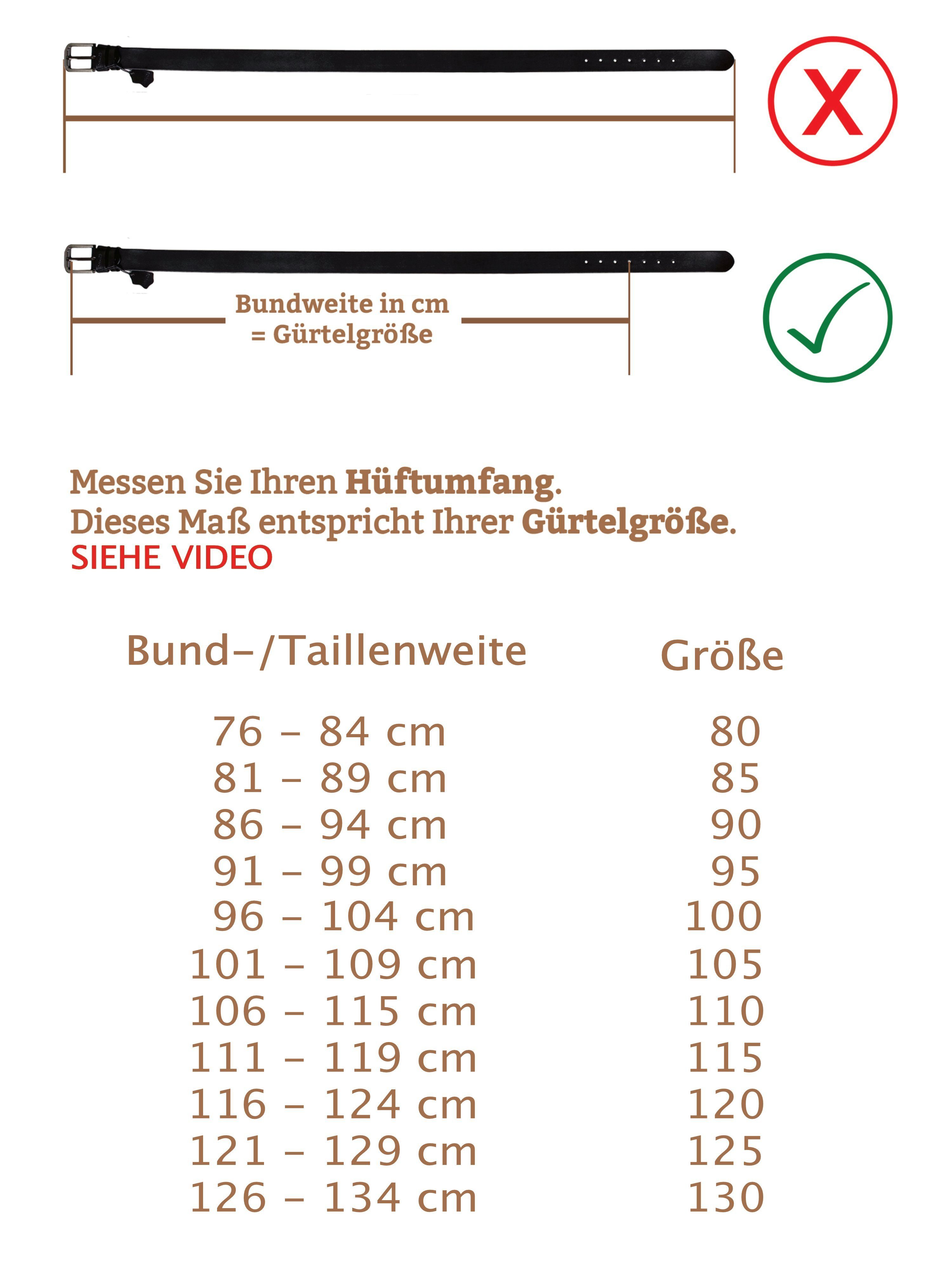 Cartvelli Ledergürtel Cartvelli Geschenkbox inkl. Herren 40mm Braun in Vollleder Germany umweltfreundlich gegerbt Ledergürtel Made