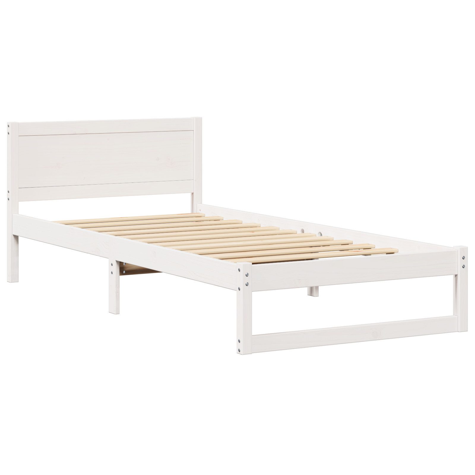 vidaXL Bett Bettgestell Weiß Massivholz Kiefer günstig online kaufen