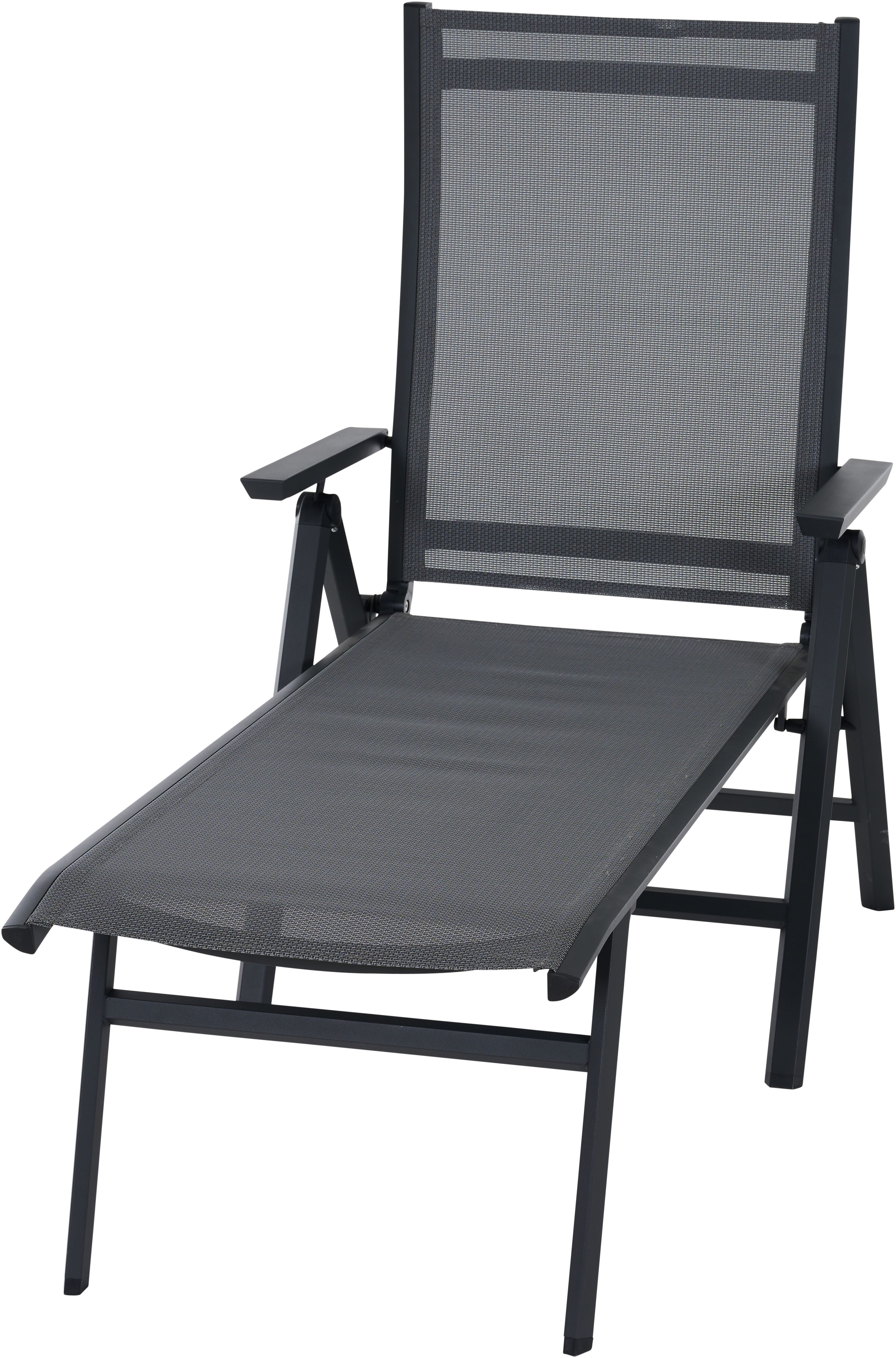 Siena Garden Gartenliege TAURO, 1 St., Gestell aus Aluminium, Ranotex® Bezug royal-grey, klappbar