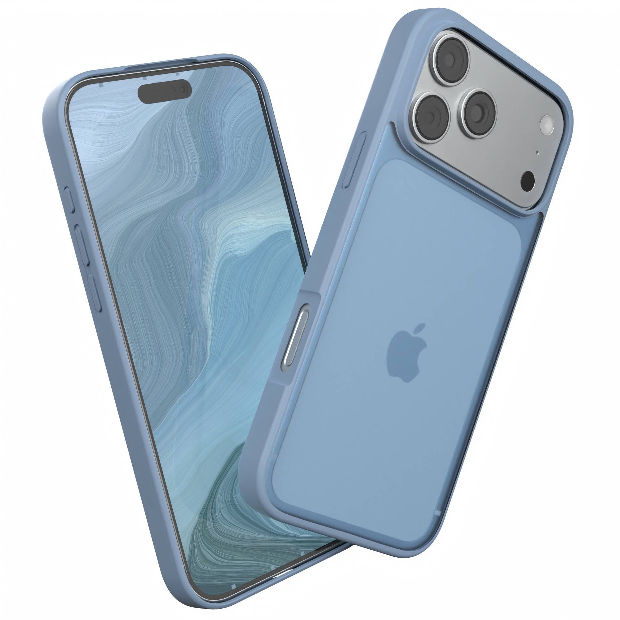 EAZY CASE Handyhülle Outdoor Case für Apple iPhone 18 Pro Max 6,9 Zoll, Hybrid Handyhülle kratzfest Smart Slimcover Transparent Robust Blau