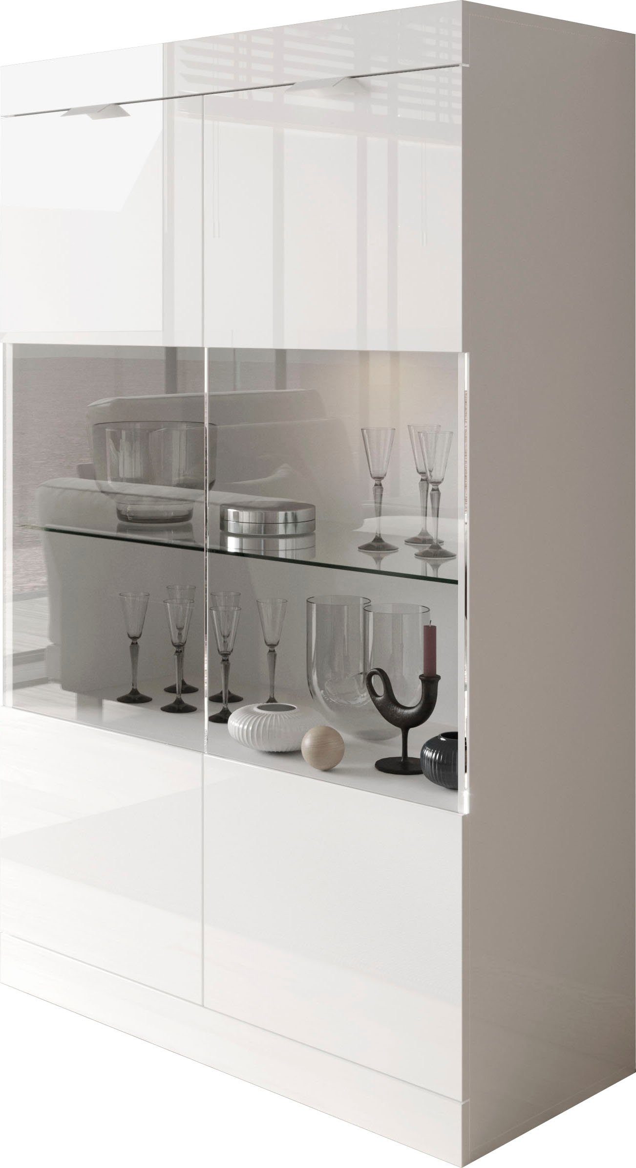 INOSIGN Vitrine "Slim", Breite 91 cm, weiß Hochglanz Lack günstig online kaufen
