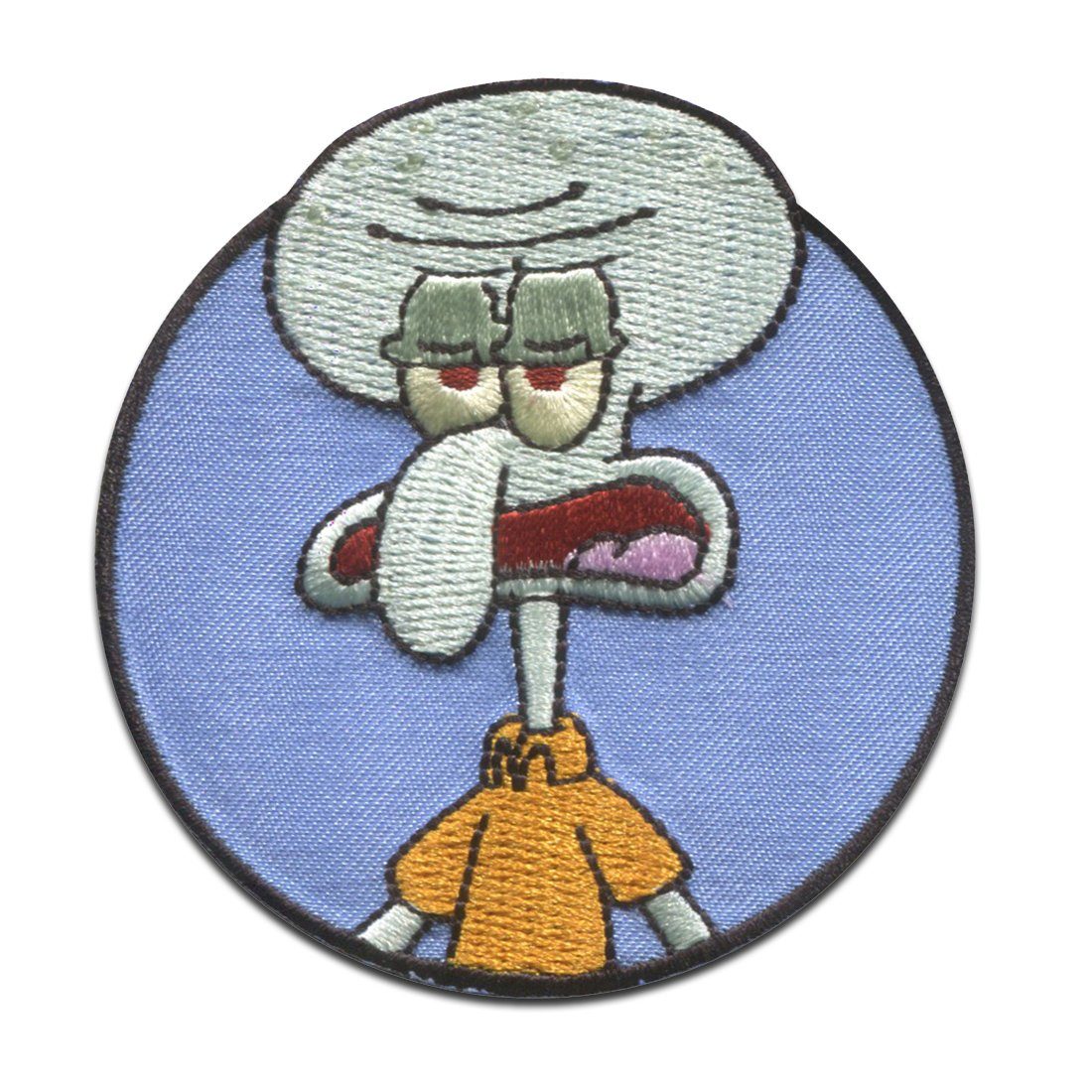 Spongebob Schwammkopf Aufnäher Bügelbild, Aufbügler, Applikationen, Patches, Flicken, zum aufbügeln, Polyester, SpongeBob Schwammkopf © Thaddäus gestickt - Größe: 6,4 x 6,7 cm