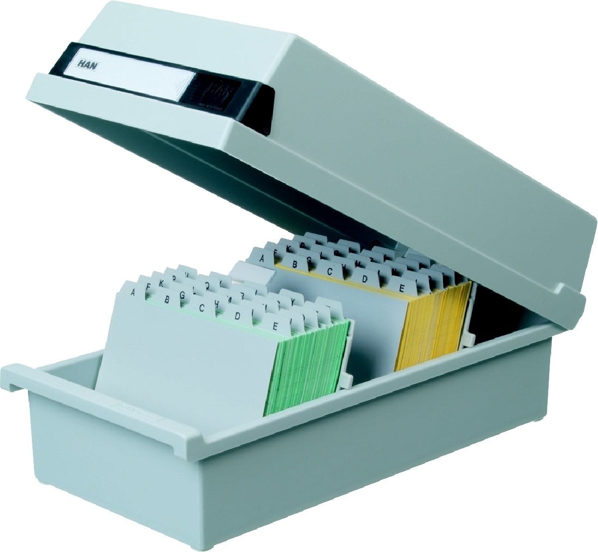 HAN-Bürogeräte Karteikasten Karteikasten A7 quer 800 Karten lichtgrau