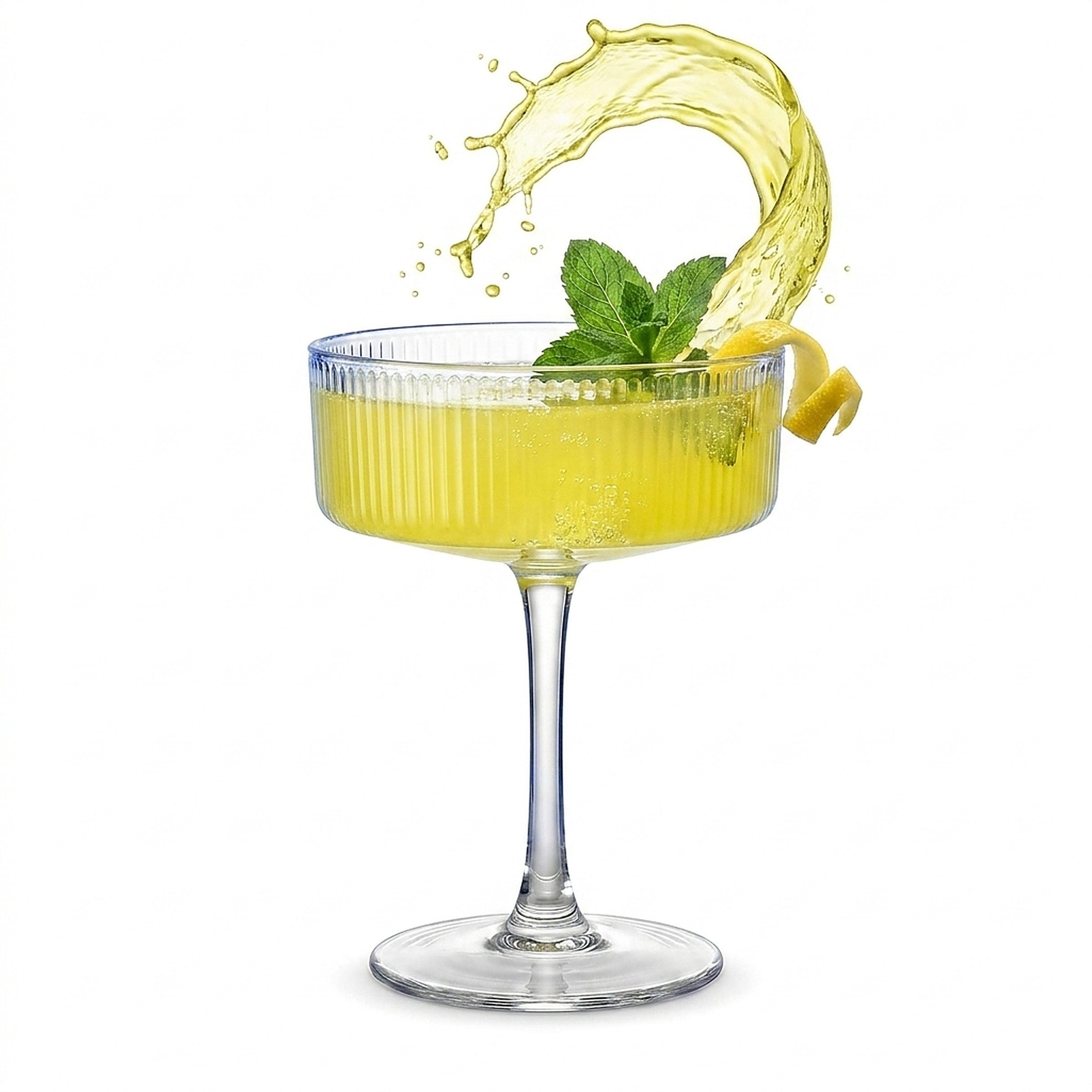 DAL CERO Gläser-Set BIANCO & COBALT Cocktailgläser geriffelt, 1-tlg., 1-12er Sets / mit Stiel