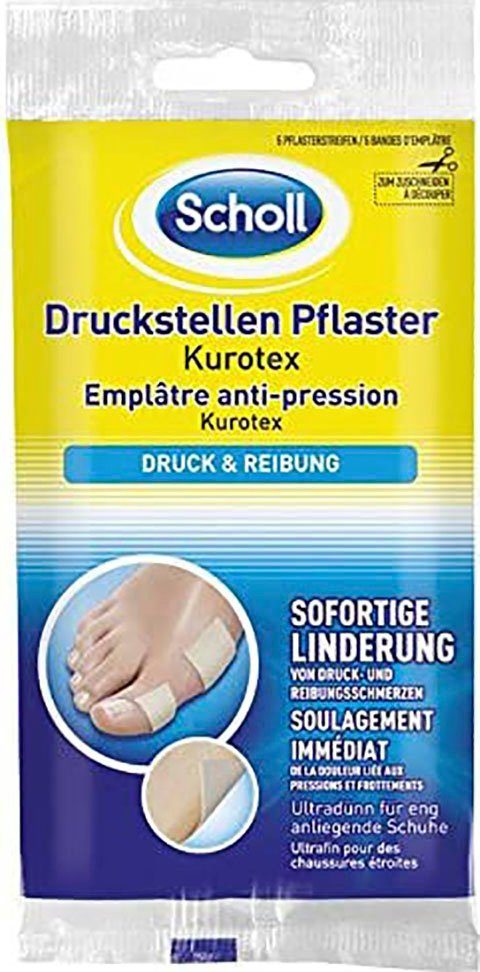 Scholl Druckstellenpflaster Kurotex (Set, 5 St., 5 Pflasterstreifen zum Zuschneiden), Extra dünn