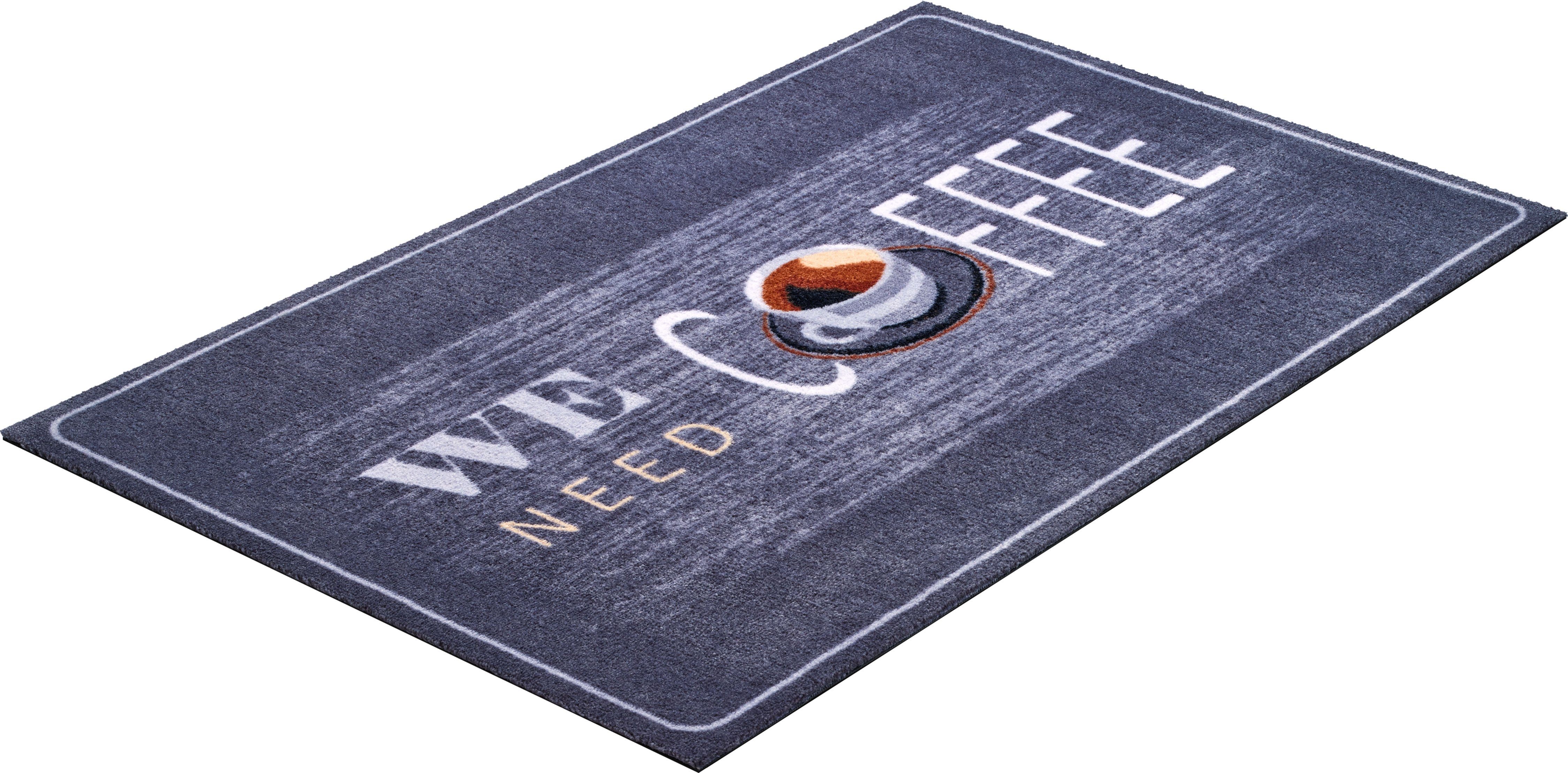 Coffee, Teppich geeignet rechteckig, und 8 mm, Spruch, mit In- Höhe: Grund, Outdoor