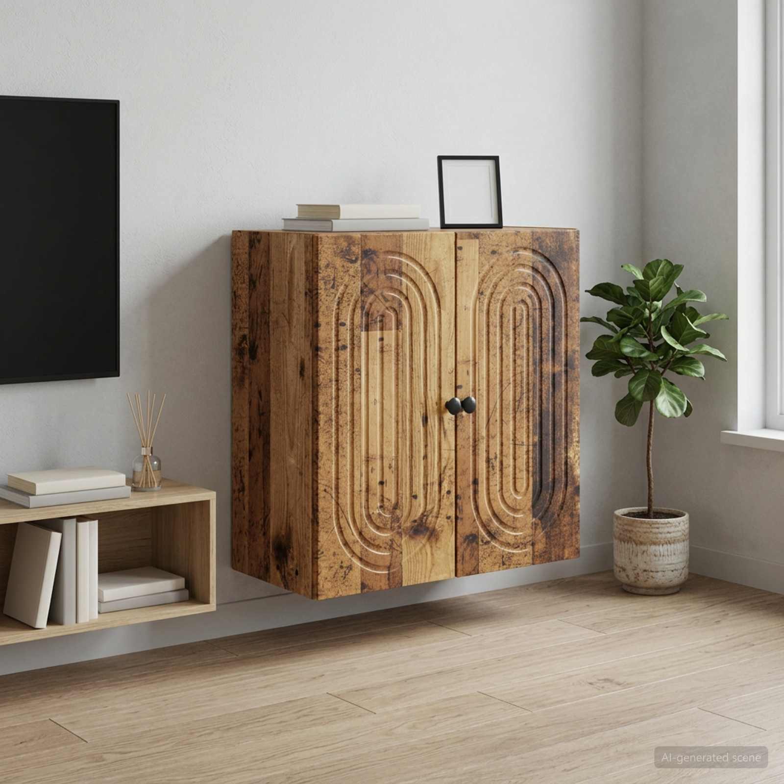 vidaXL Schranksystem Wandschrank Altholz 59 x 31 x 60 cm Holzwerkstoff (1-St)
