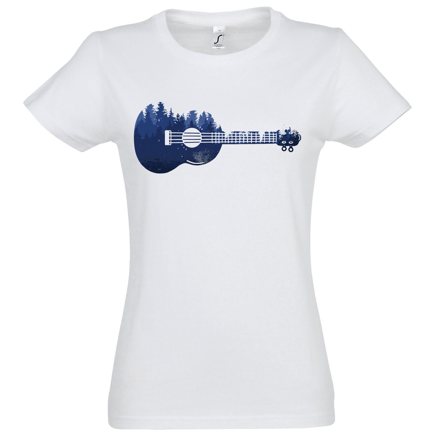 Youth Designz T-Shirt Ukulele Waldmotiv Damen Shirt mit trendigem Frontprint