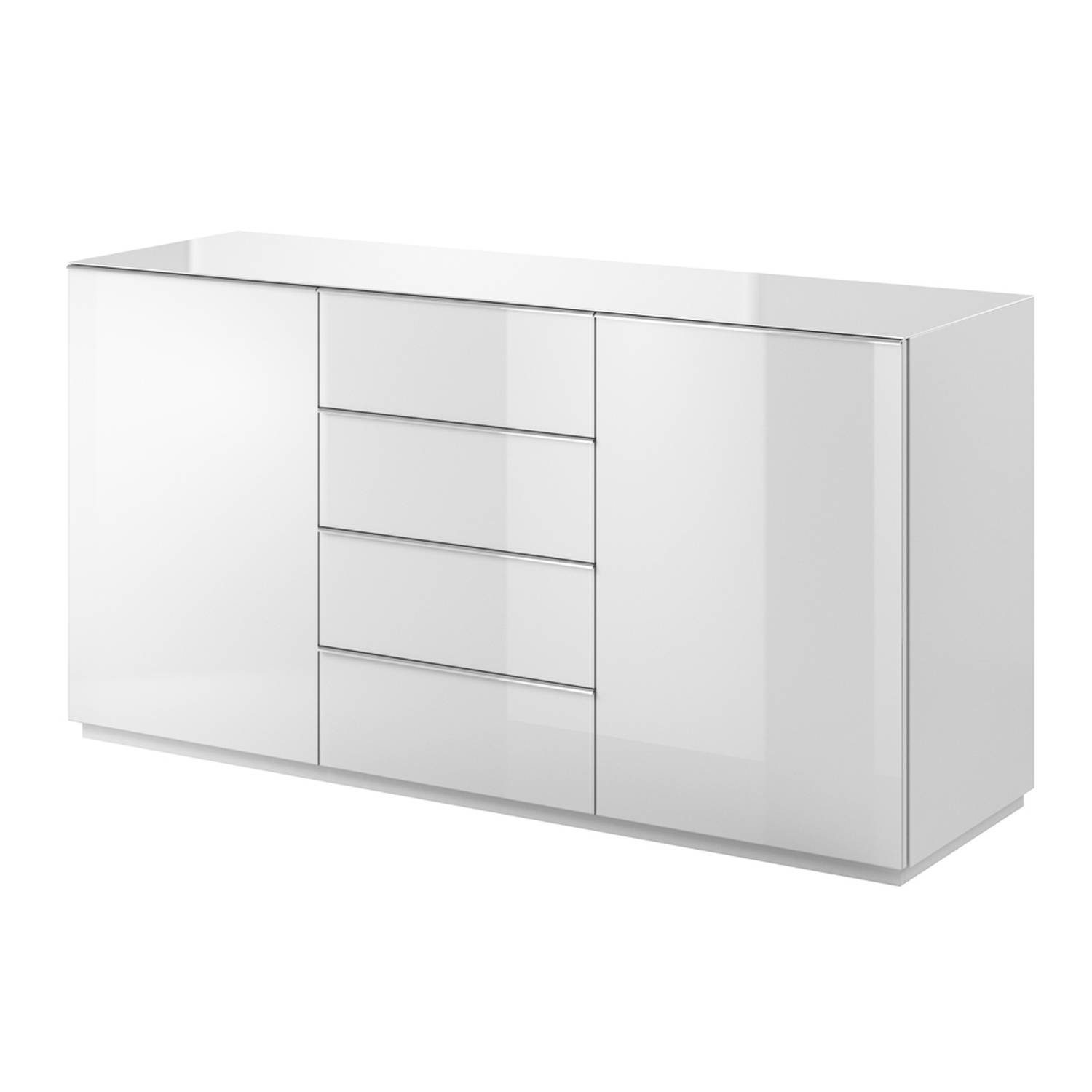 Lomadox Kommode »HOOVER-83«, Sideboard weiß 160 cm modern mit Glasfronten,  B/H/T: ca. 160/80/48 cm online kaufen | OTTO