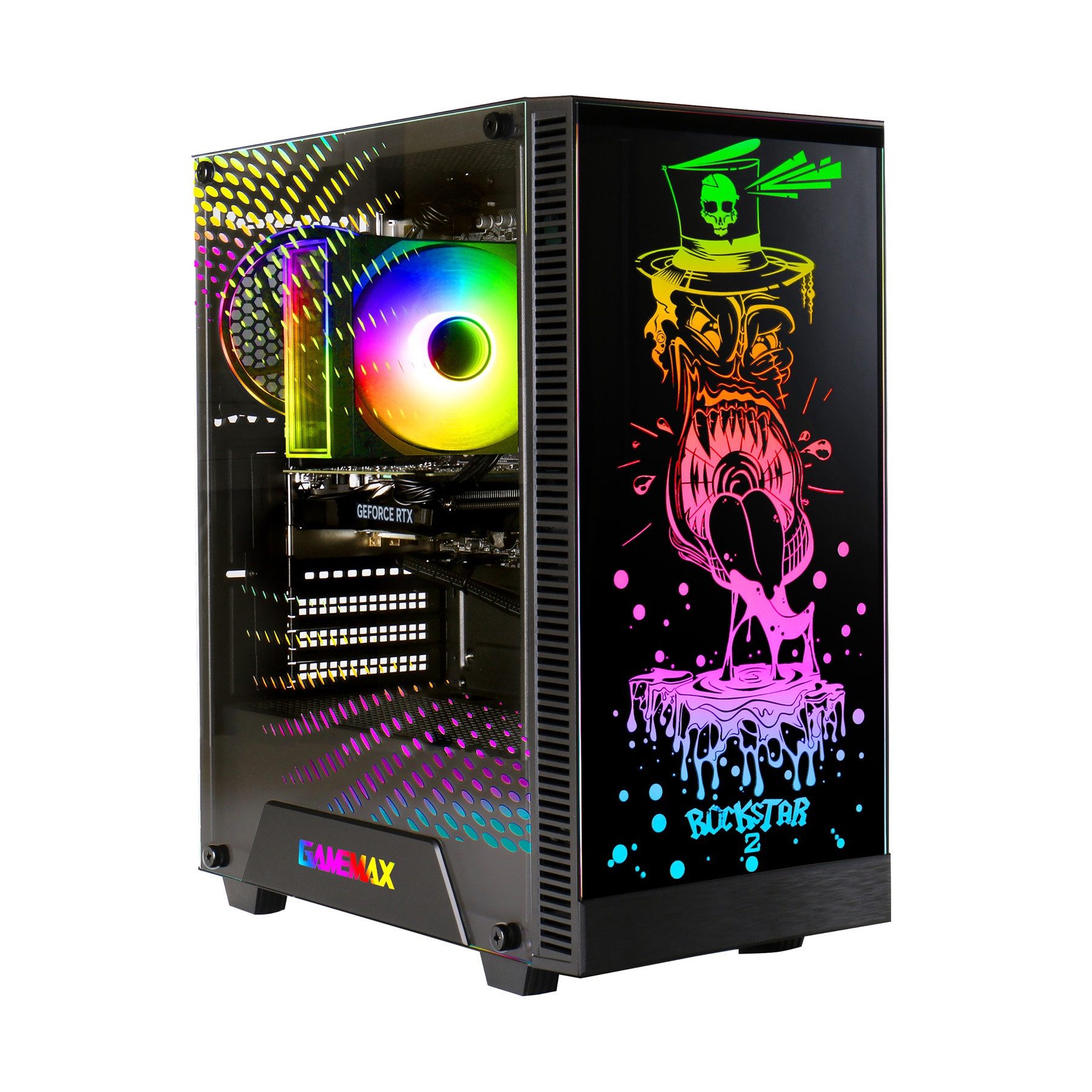 GAMEMAX Rockstar 8001 AMD Ryzen 5 5500 16GB 480GB SSD RTX 5050 Gaming-PC (AMD Ryzen 5 5500, RTX 5050, 16 GB RAM, 480 GB SSD, Luftkühlung aktiv, Windows 11)