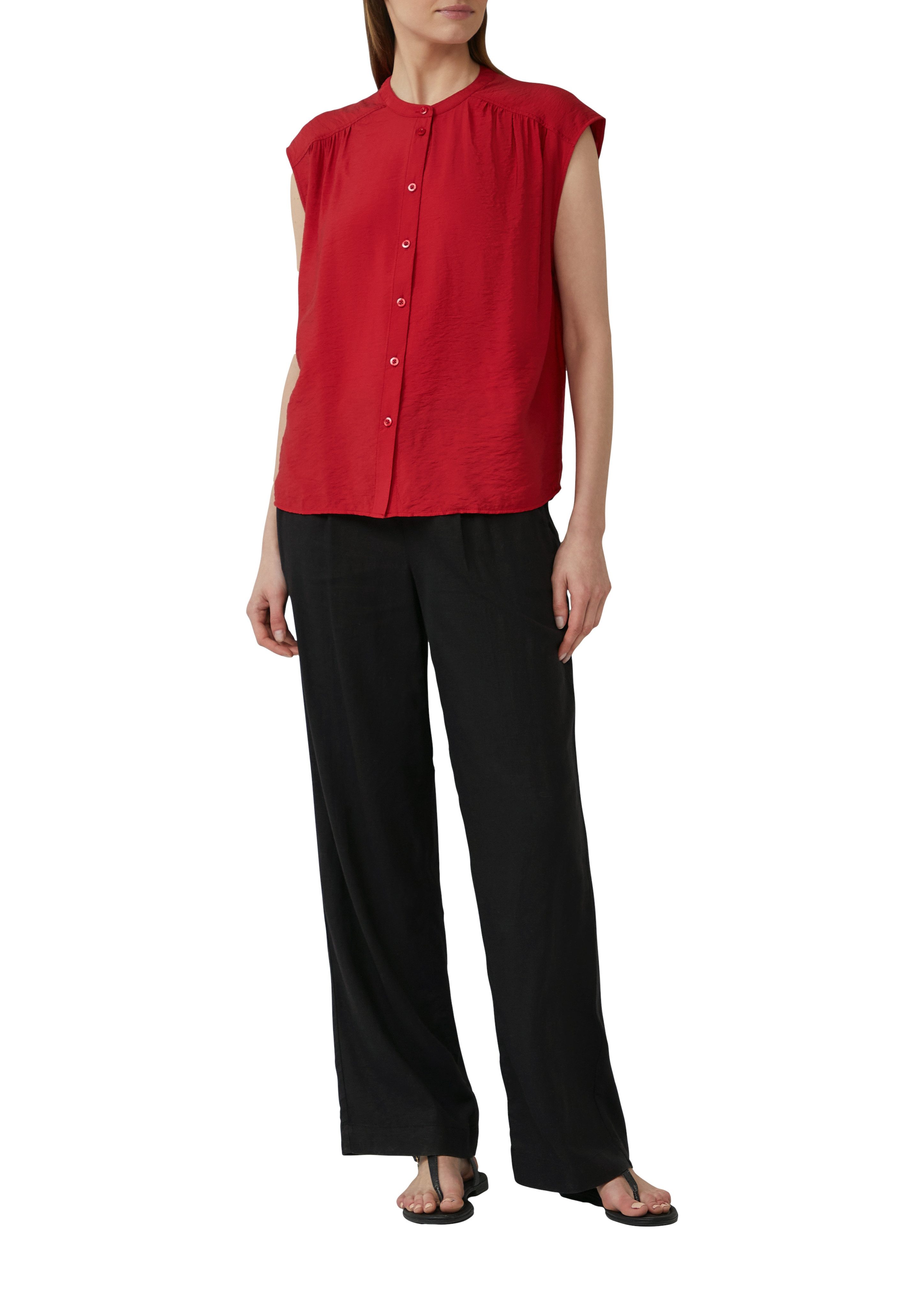 s.Oliver Kurzarmbluse mit Raffung günstig online kaufen