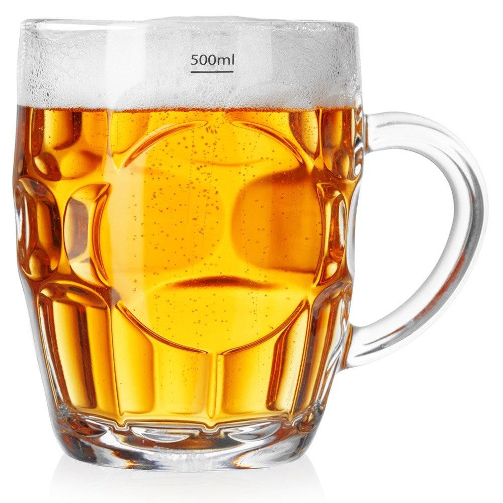 Orion Group Bierkrug klassisch mit einem Henkel, 1-tlg., Glas, spülmaschinengeeignet, 500ml, 1 Henkel