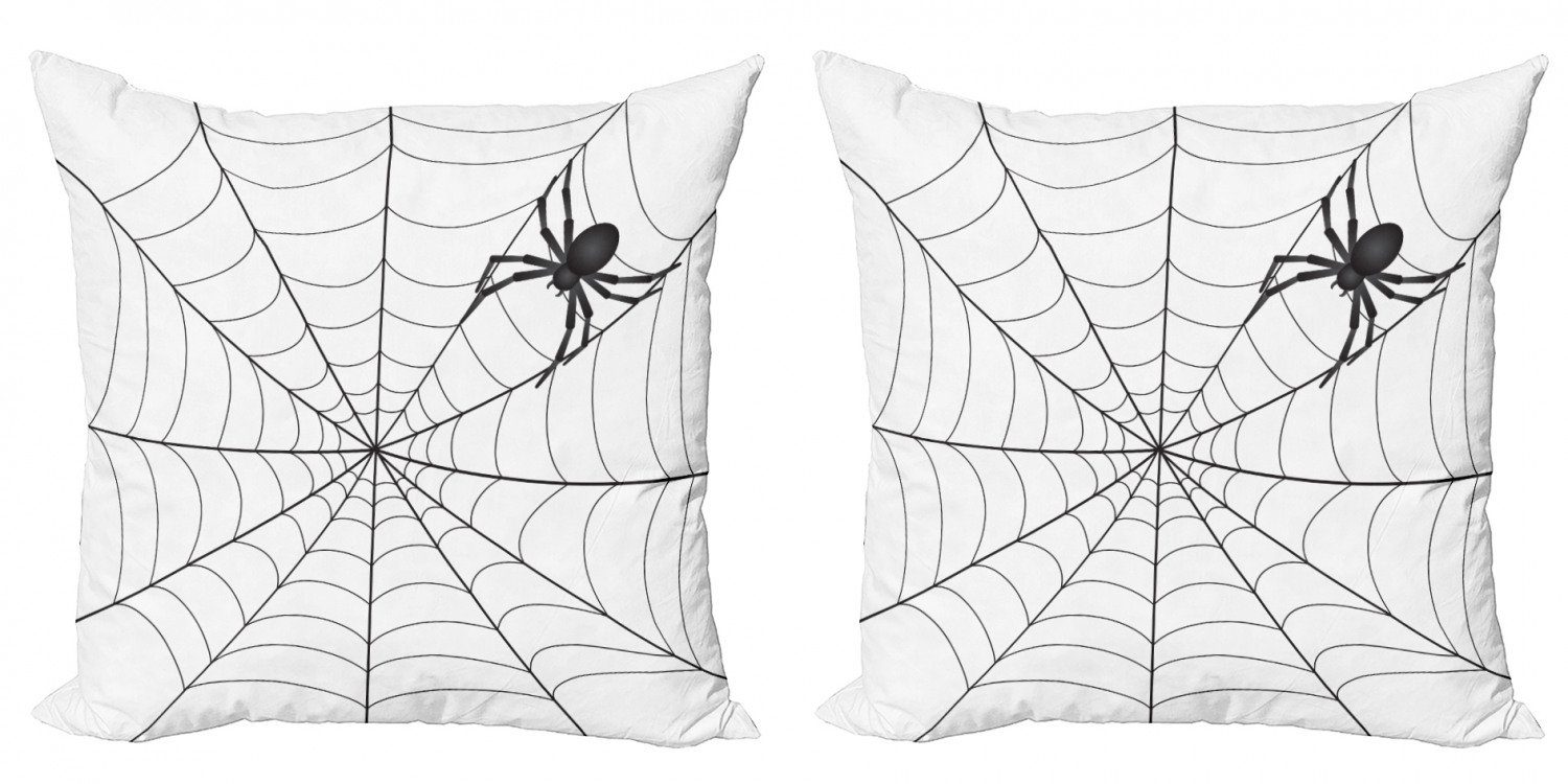 (2 Doppelseitiger Gothic Fang Digitaldruck, Stück), Accent Modern Kissenbezüge Abakuhaus Creepy Spinnennetz