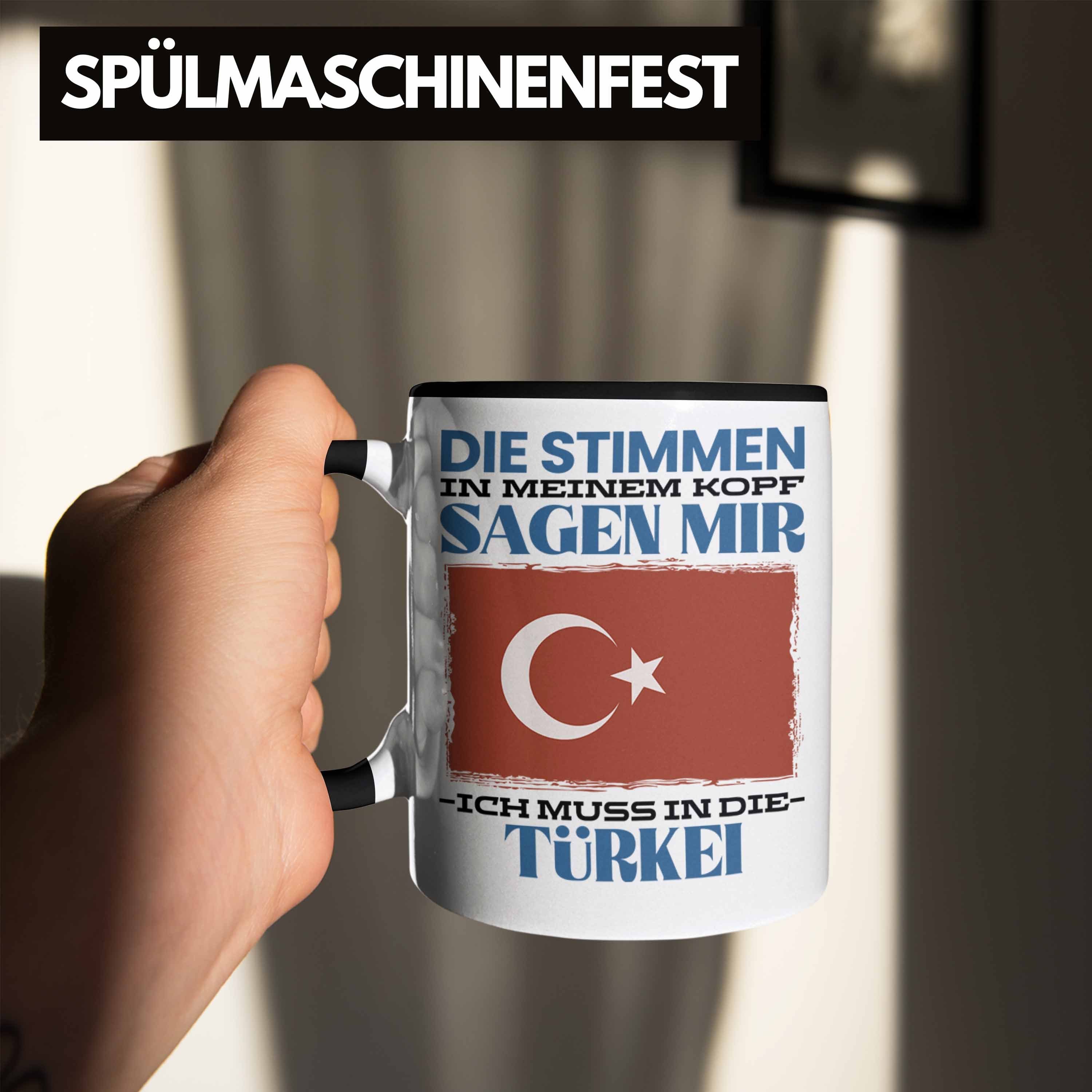 Türkei Türke Tasse Tasse Urlaub Heimat Schwarz Spruch Geschenkidee Geschenk Trendation