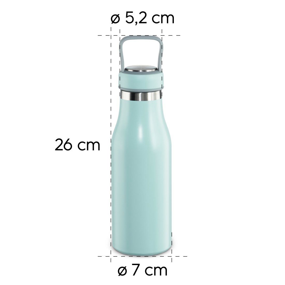 Xavax Isolierflasche Trinkflasche 500 ml (doppelwandige Isolierflasche heiß 9 h, kalt 7 h)