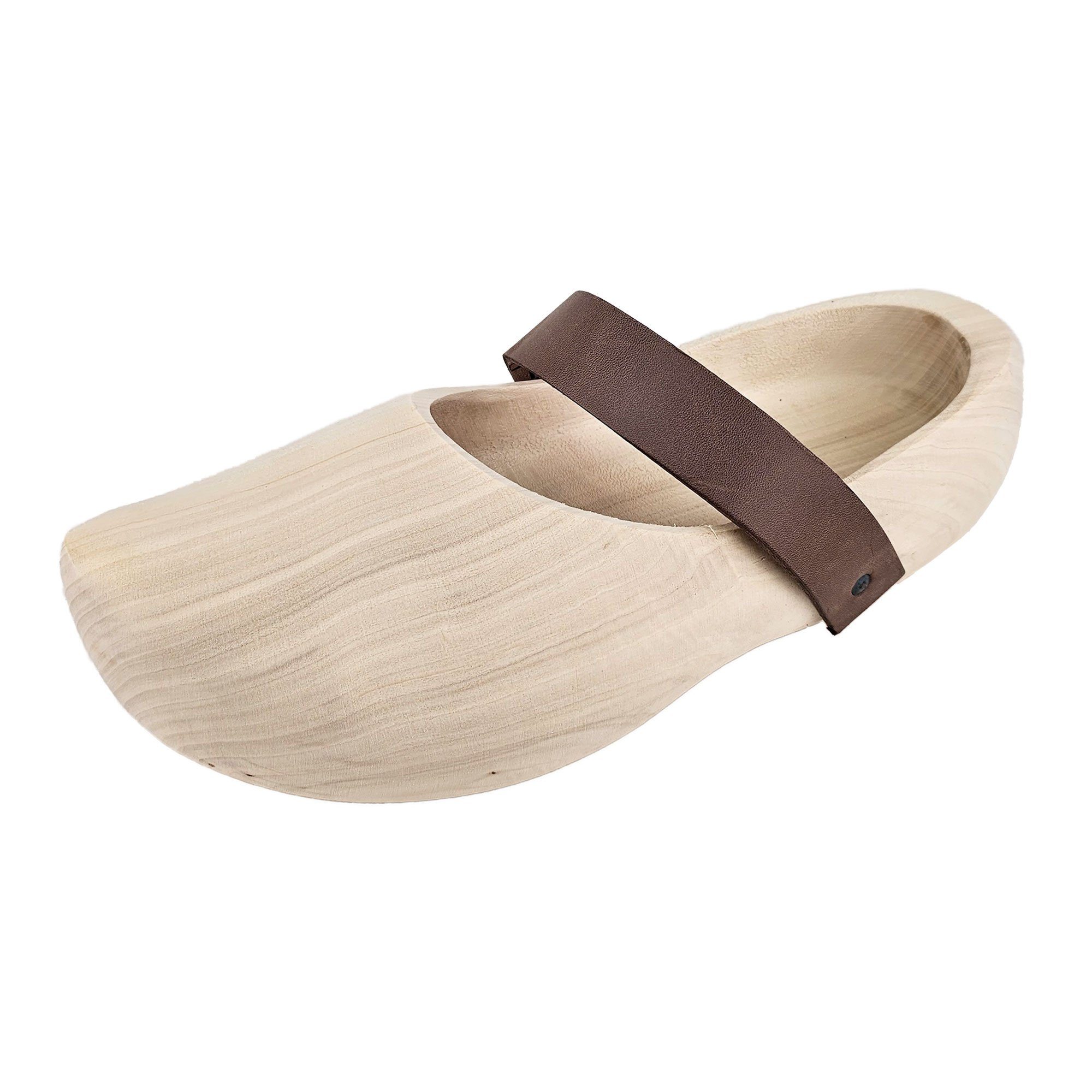 Vehi Mercatus Ritter-Kostüm Holzschuhe mit breitem Lederriemen 36