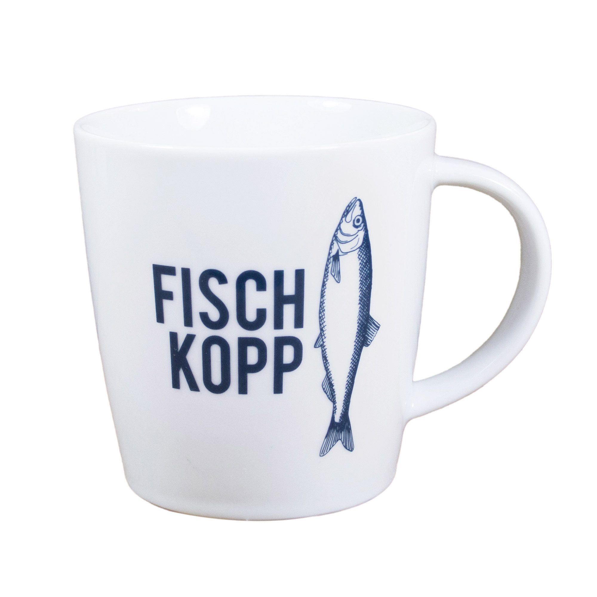 Bow & Hummingbird Кружки Großer Porzellanbecher Fischkopp, echtes Porzellan