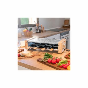 Cecotec Raclette und Fondue-Set Raclette Heißer Stein Grillpfanne Cecotec CheeseGrill 8400 Wood AllSto