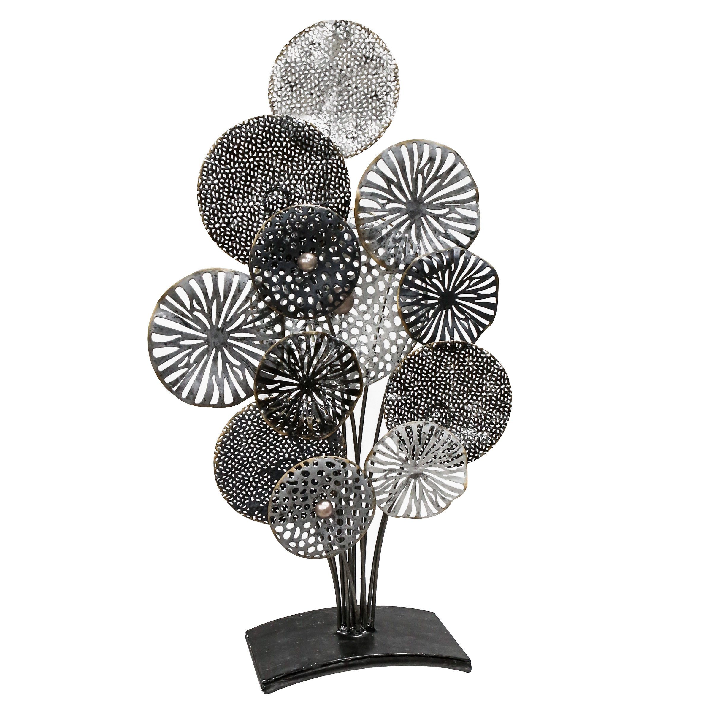 GILDE Skulptur CIRCOLO Standdekoration - grau, schwarz - Metall - H. 70cm - Deko (1 Stück), Große Metallfigur - Dekoskulptur für stilvolle Raumgestaltung