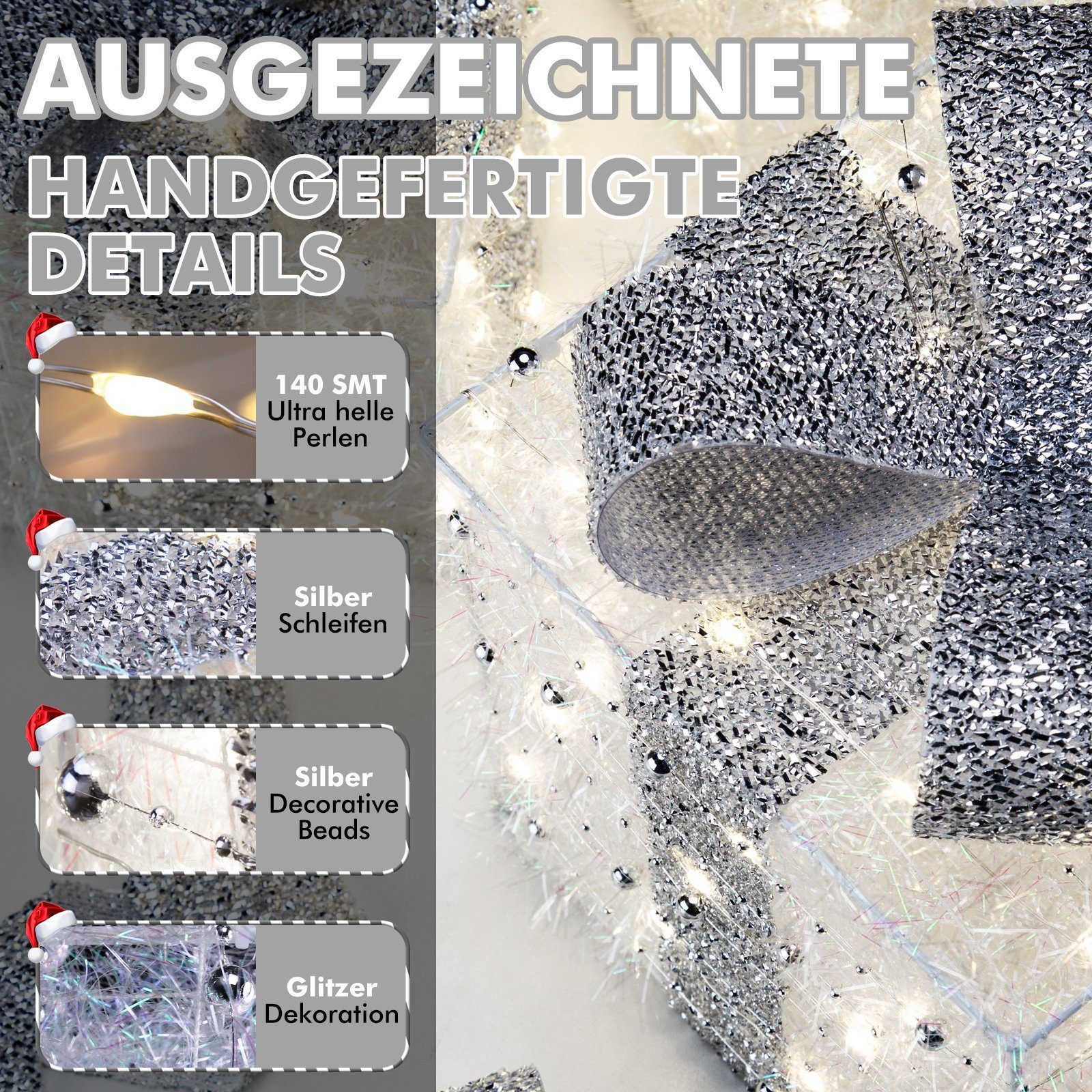 Elegear Weihnachtsfigur 3er Set LED Geschenkbox Weihnachten, Weihnachtsdeko günstig online kaufen