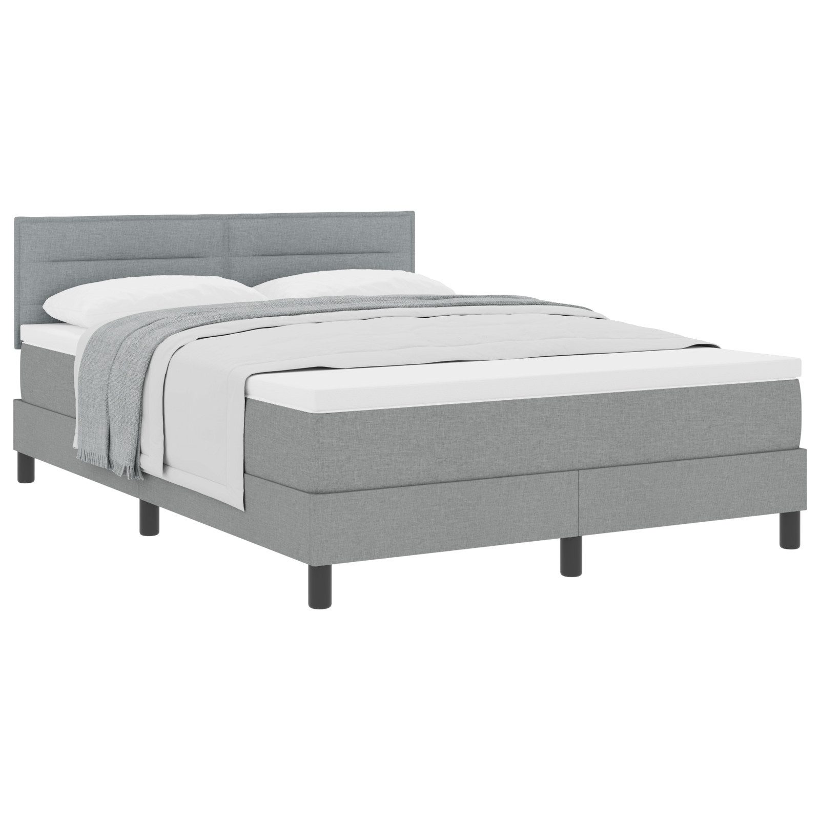 vidaXL Bett Boxspringbett mit Matratze Hellgrau günstig online kaufen