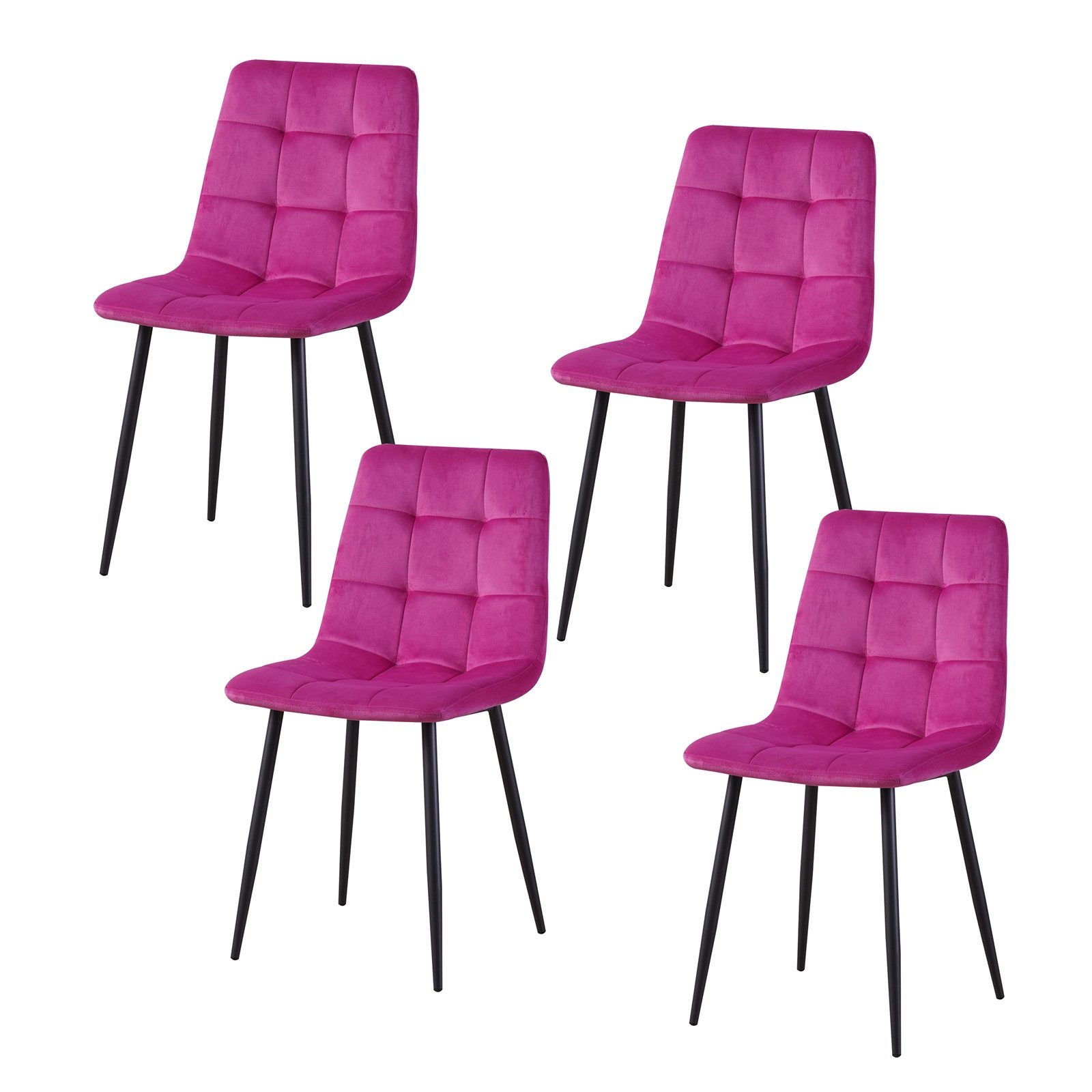 HTI-Living Esszimmerstuhl Stuhl Mesa Velvet Pink (Set, 4 St), Esszimmerstuhl Samt