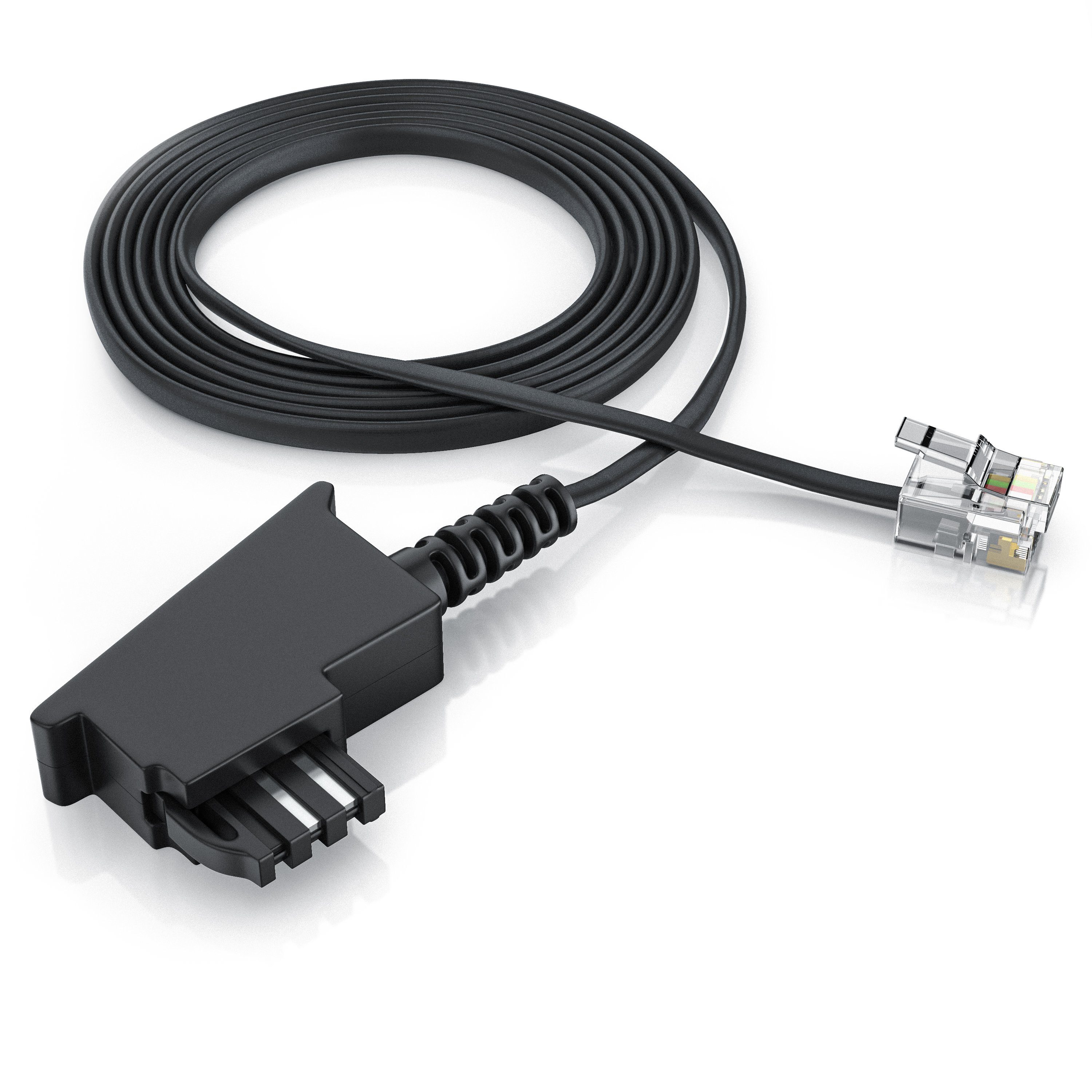 CSL Telefonkabel, TAE-F, RJ-11 (300 cm), Flachkabel TAE-F Telefondose zu Telefon Fax Anrufbeantworter, flach 3m