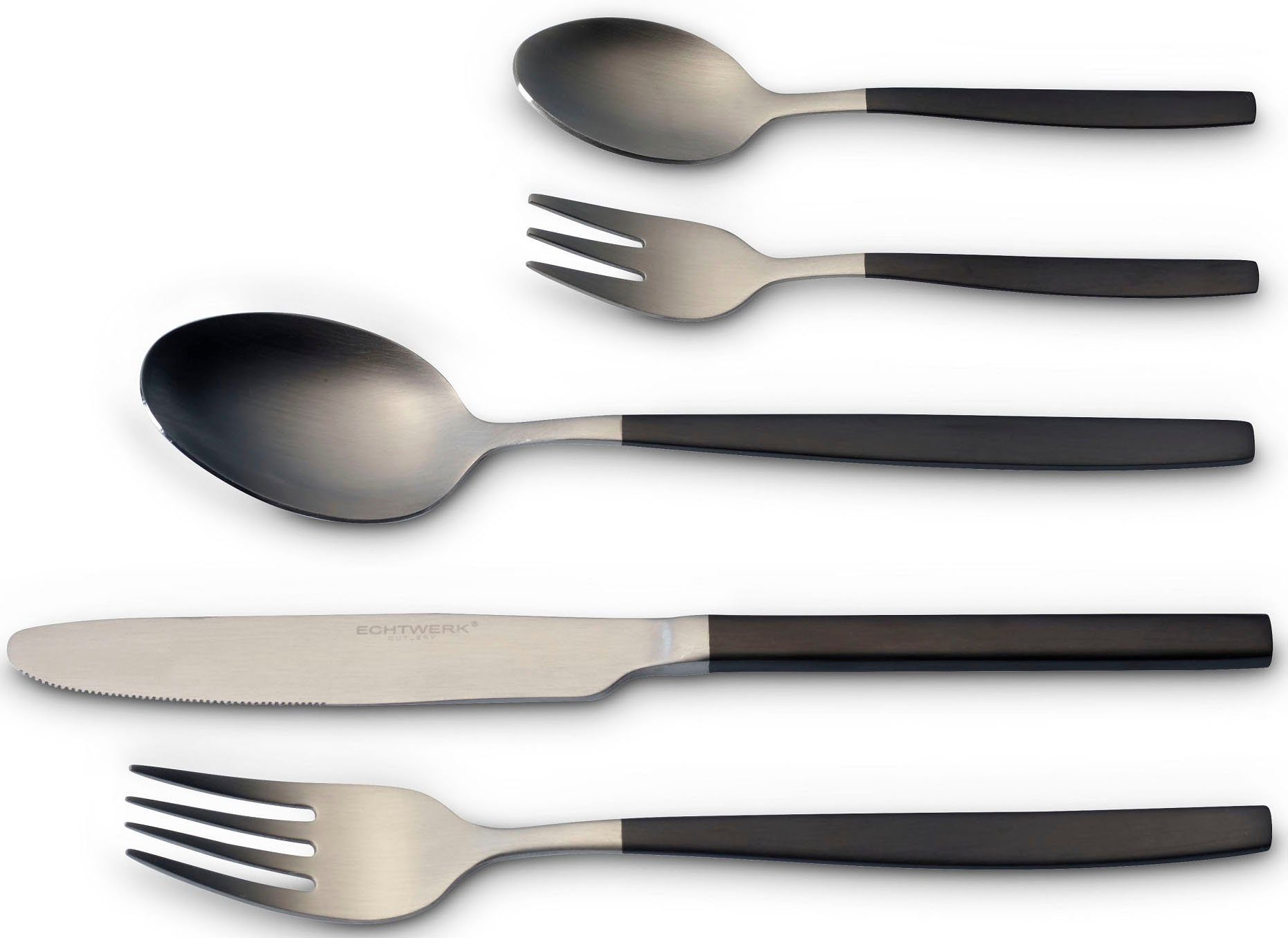 ECHTWERK Besteck-Set Tafelbesteck "Positano Due", 20tlg (20-tlg), 4 Personen, Edelstahl 18/10, PVD-Beschichtung