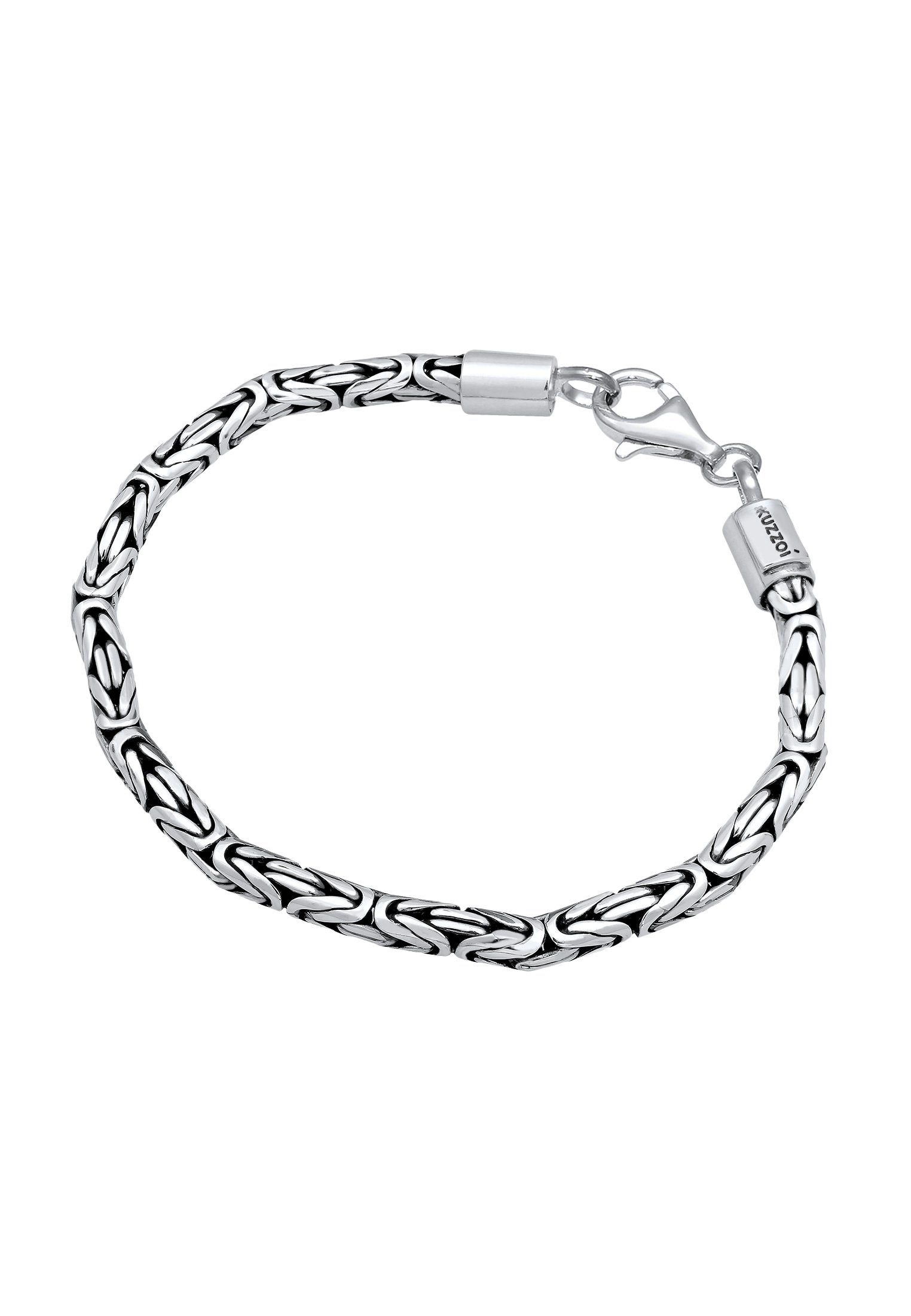 Kuzzoi Armband Herren 925 Grau Silber Königskette Robust