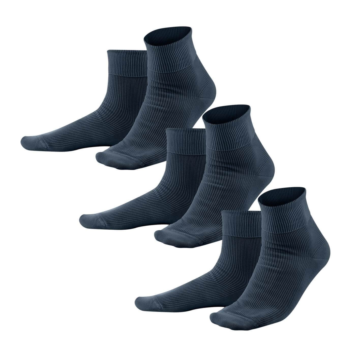 LIVING CRAFTS Socken Oberseite und Schaft aus besonders elastischem Rippstrick Navy(3x)